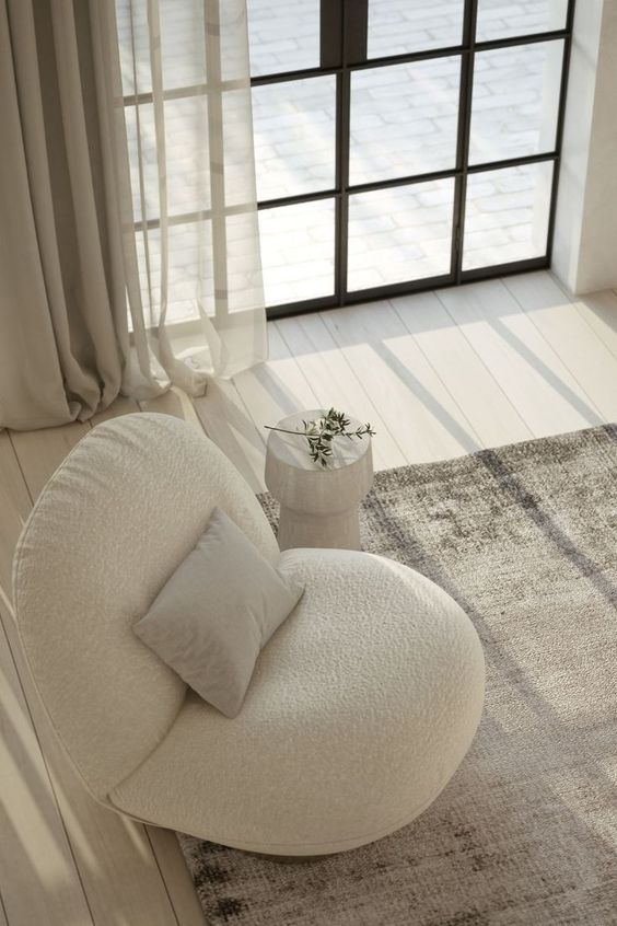 Puff Cream Accent Chair