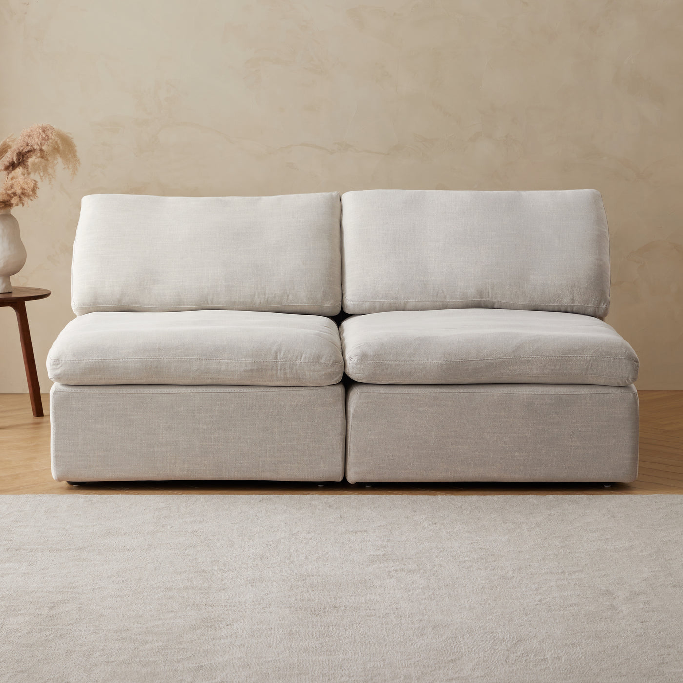 Sale Tender Armless Sofa-Sand-2 Seater (74.8″)