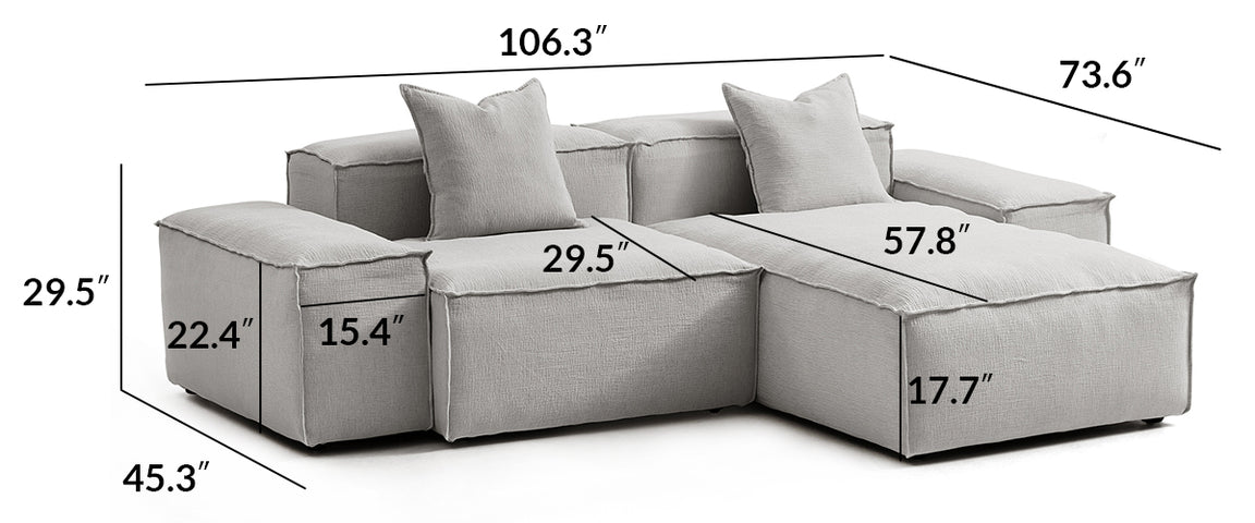 Freedom Modular White Sectional Sofa