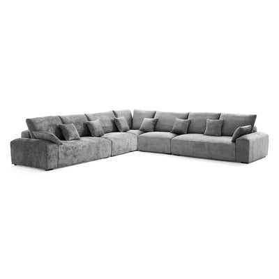 The Empress Camel Corner Sectional Sofa-Gray-144.9"