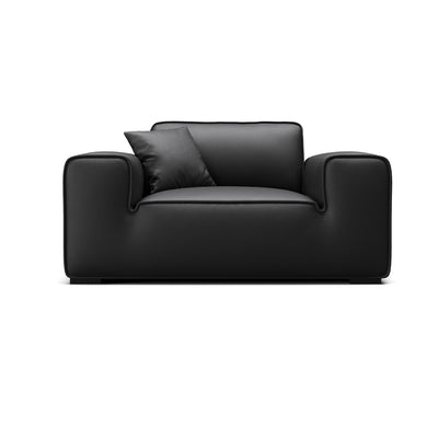 Domus Modular Black Leather Armchair-Black