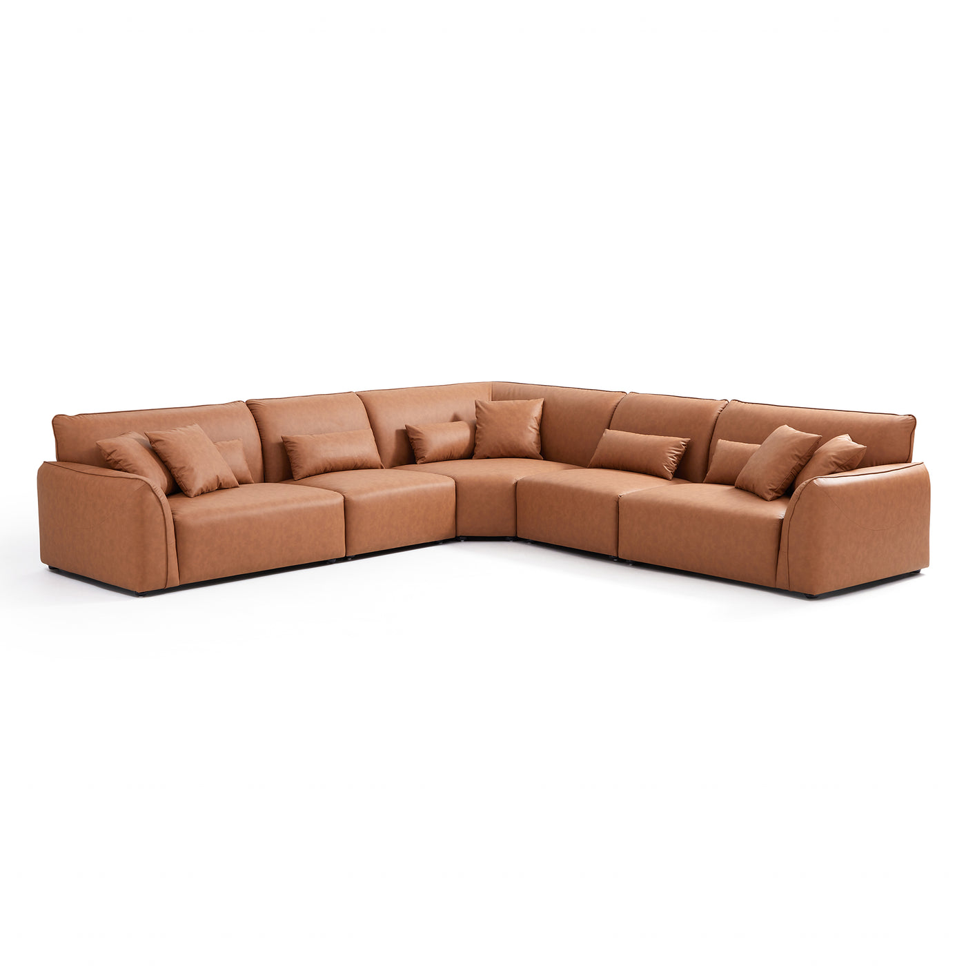 Milano Moda Minimalist Brown Corner Sofa