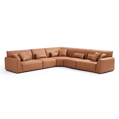 Milano Moda Minimalist Brown Corner Sofa