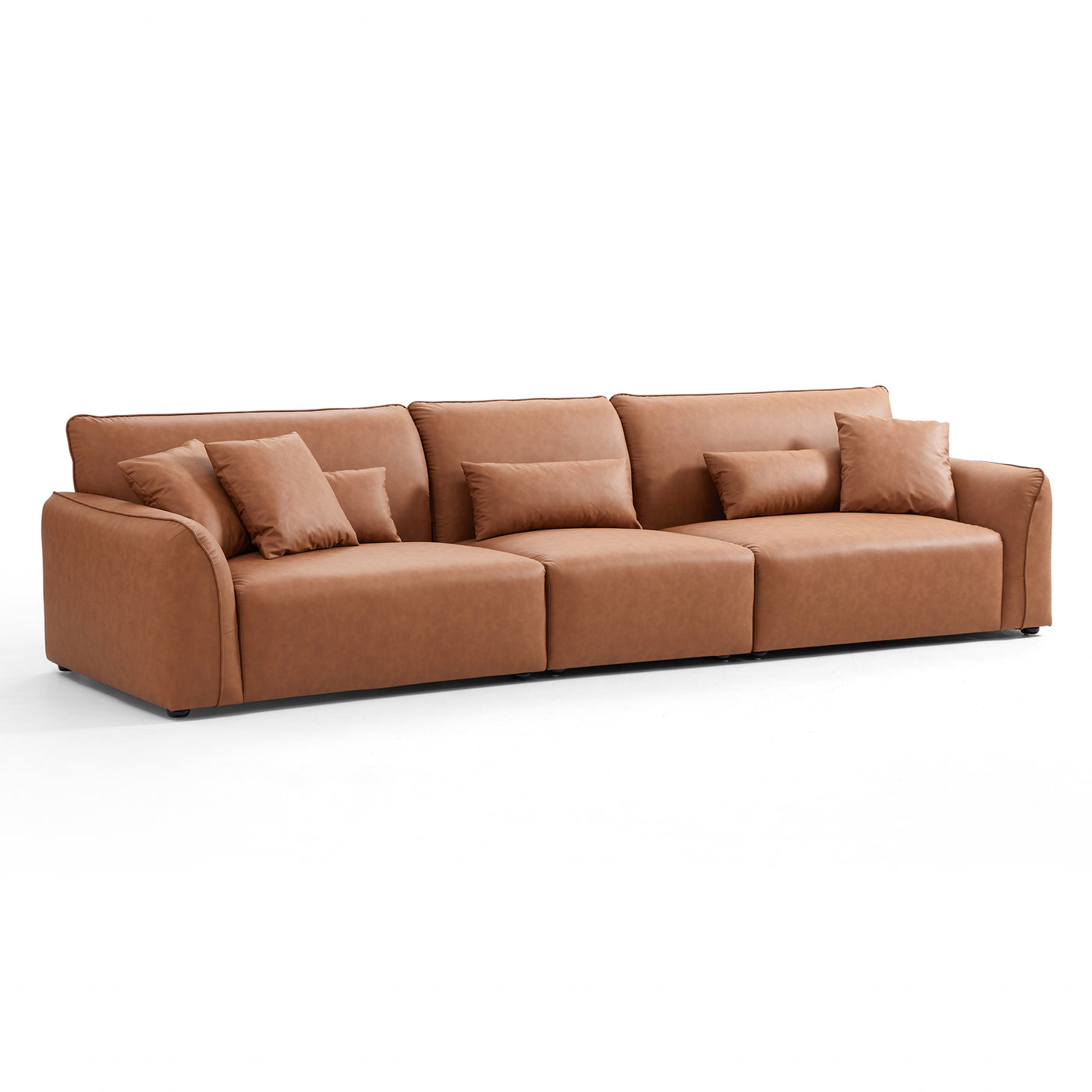 Milano Moda Minimalist Brown Sofa-Brown