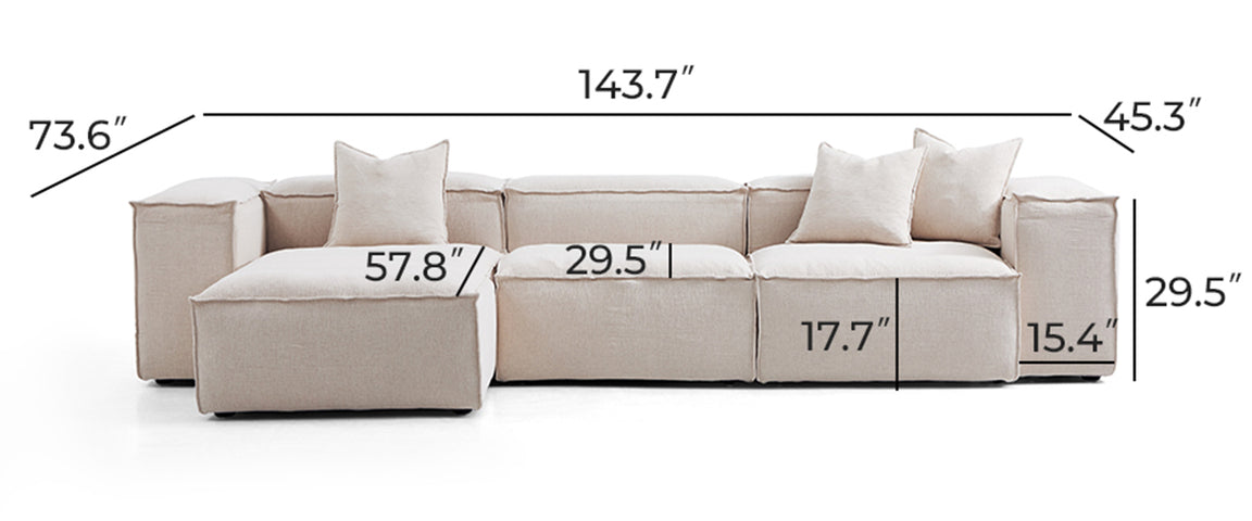 Freedom Modular White Sectional Sofa