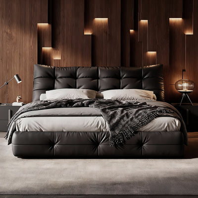 Chocolate Leather Bed