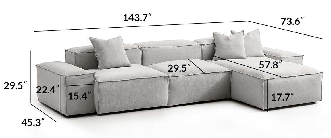 Freedom Modular White Sectional Sofa