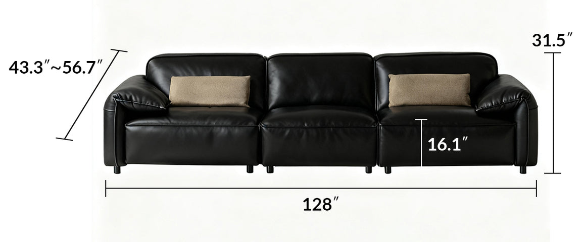 Elara Top Grain Leather Power Recliner Sofa