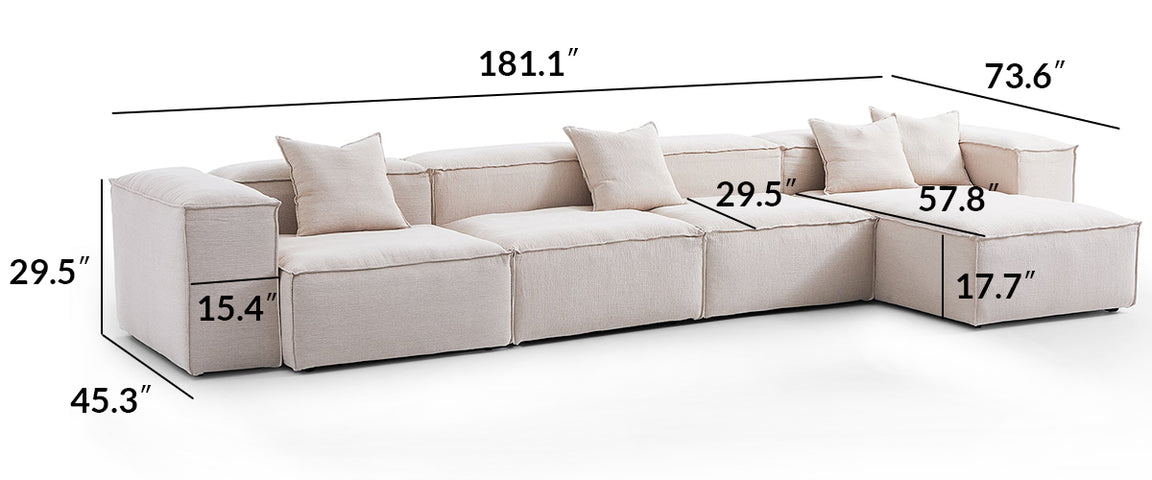 Freedom Modular White Sectional Sofa