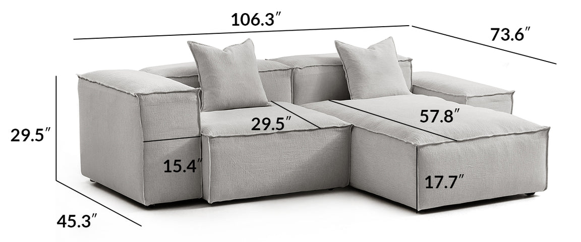 Freedom Modular White Sectional Sofa