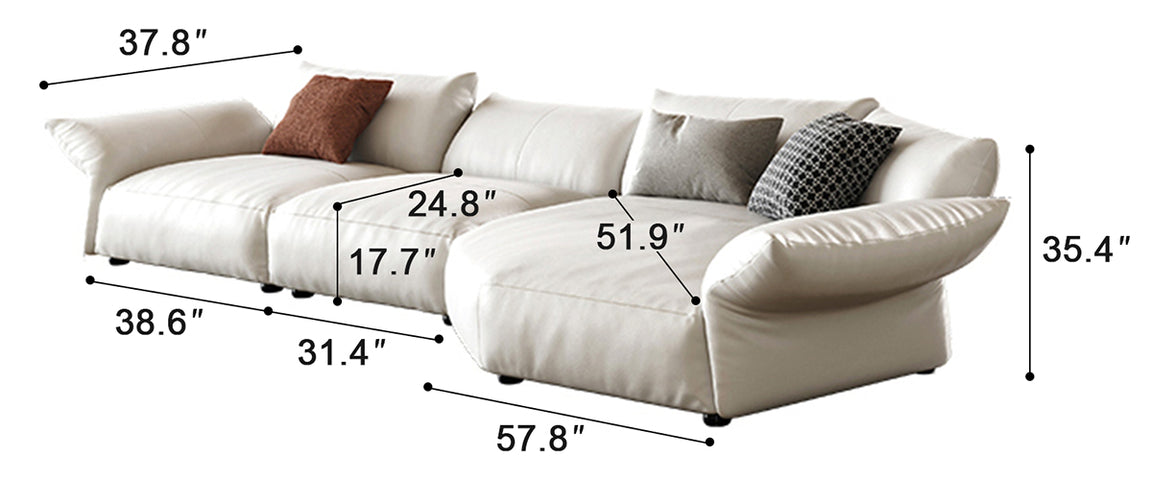 Petalo Modern Leather Sectional