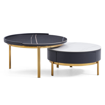 Noble Gilded Coffee Table Set-30.3″ & 25.6″