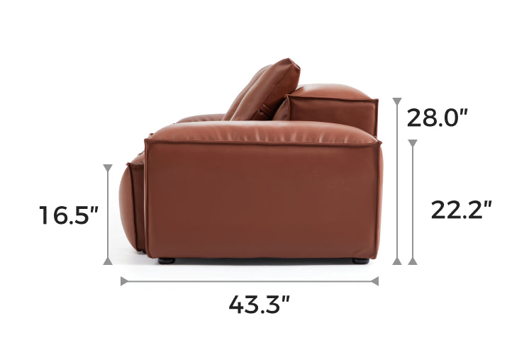 Flex Modular Brown Genuine Leather Armchair