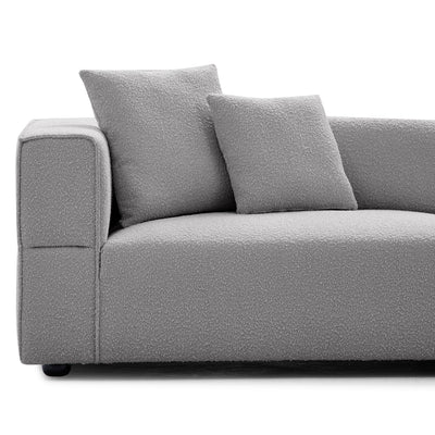 Nordic Modern Gray Sofa with Ottoman-Gray