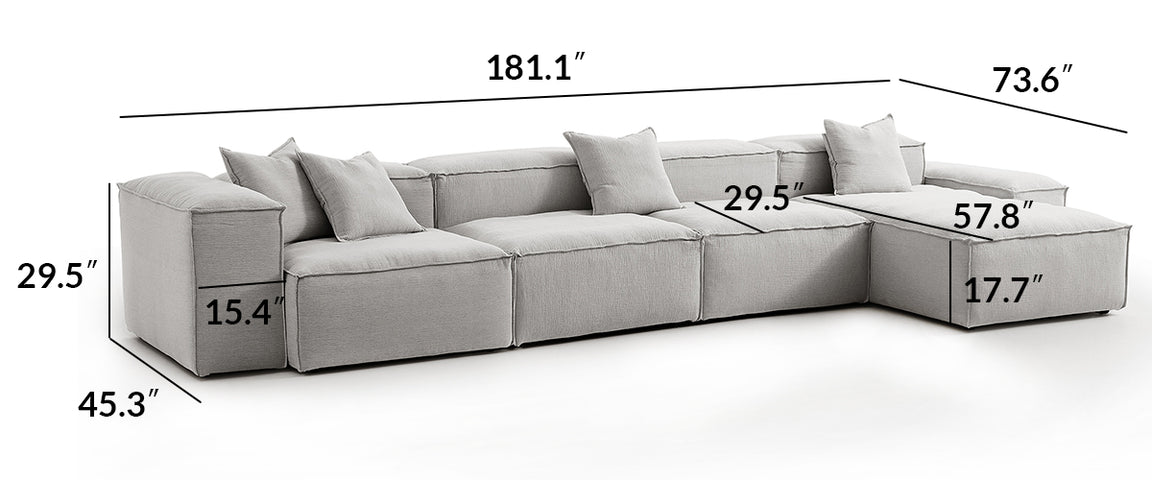 Freedom Modular White Sectional Sofa