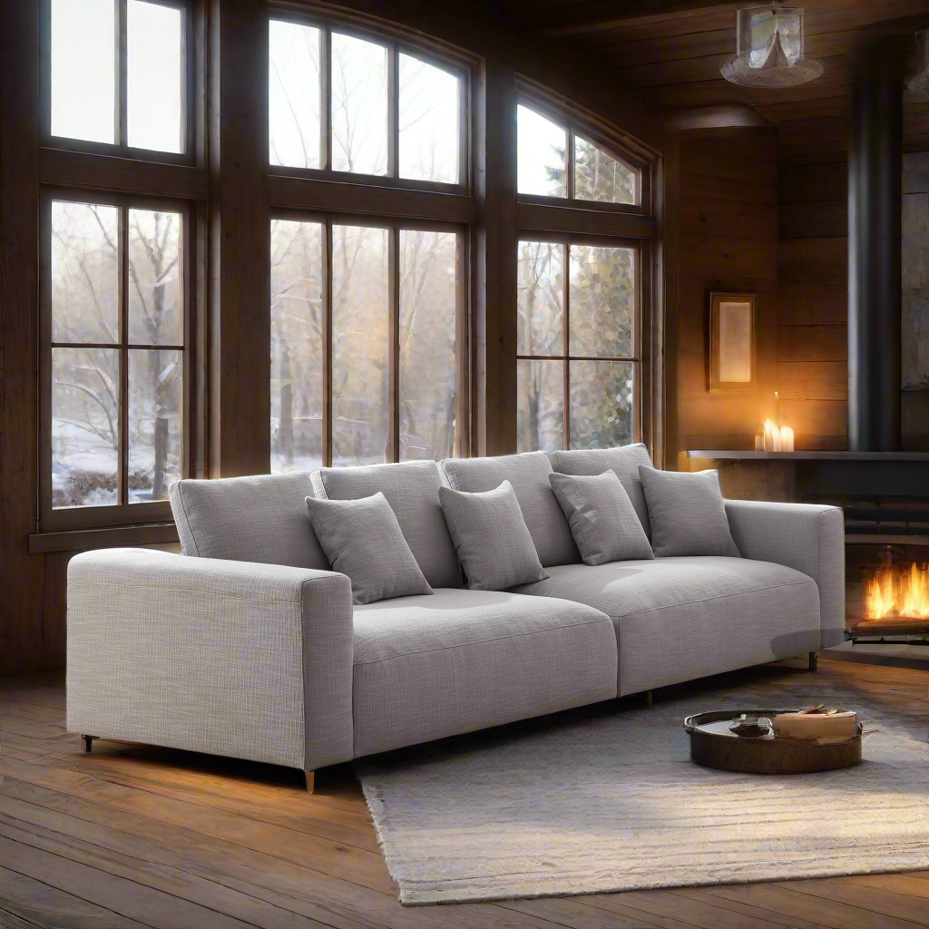 Nathan Modular Light Gray Polyester Fabric Sofa