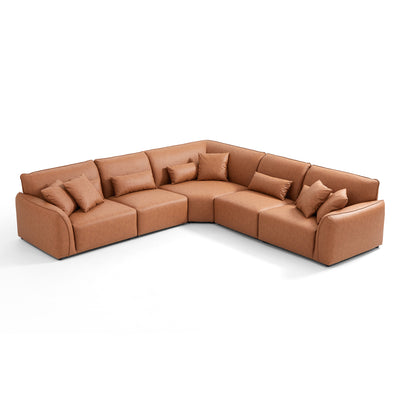 Milano Moda Minimalist Brown Corner Sofa