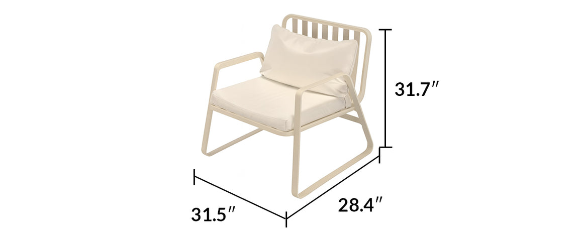 Mykonos Aluminum Outdoor Patio Conversation Set with Cushions