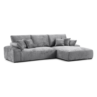 The Empress Beige Sectional-Gray-115.4"-Facing Right