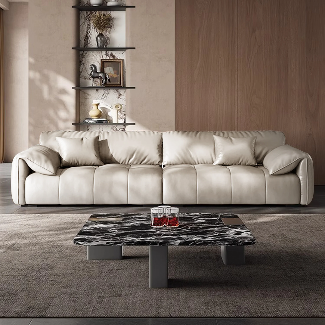 Anorea White Contemporary Minimalist Sofa