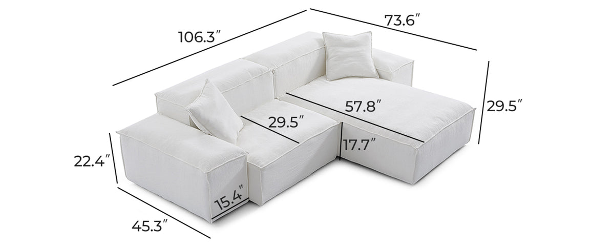 Freedom Modular White Sectional Sofa