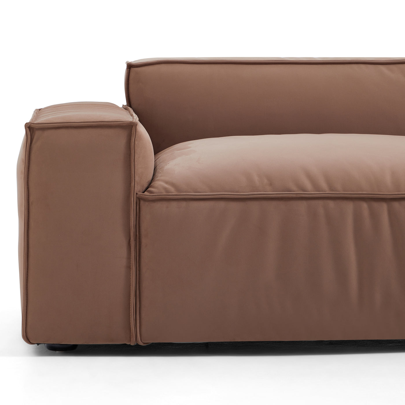 Luxury Minimalist Brown Fabric Sofa-Brown