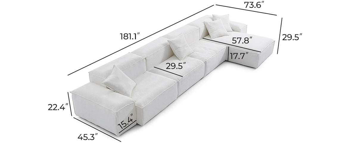 Freedom Modular White Sectional Sofa