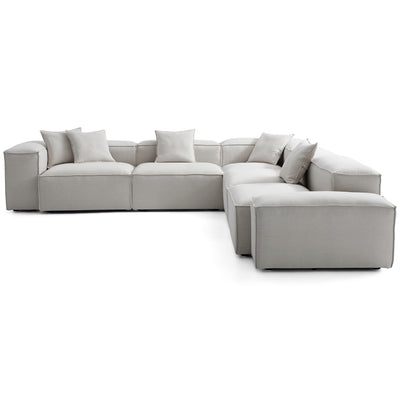 Freedom Modular Gray Corner Sectional Sofa-Gray-143.7"-Low & High