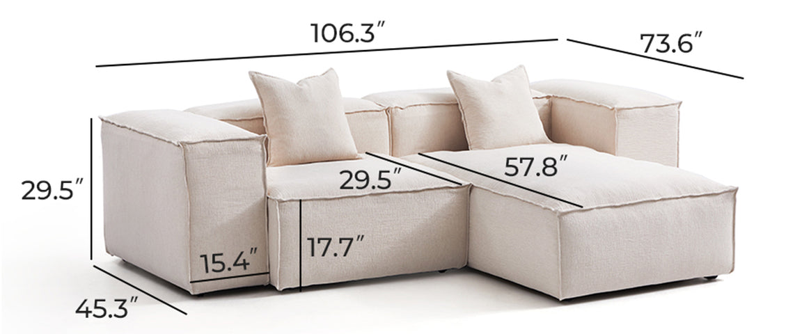 Freedom Modular White Sectional Sofa