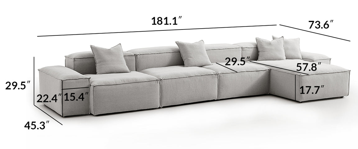 Freedom Modular White Sectional Sofa
