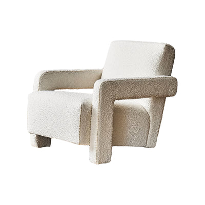 Nova Lemon Matt Fabric Utrecht Armchair-White Boucle