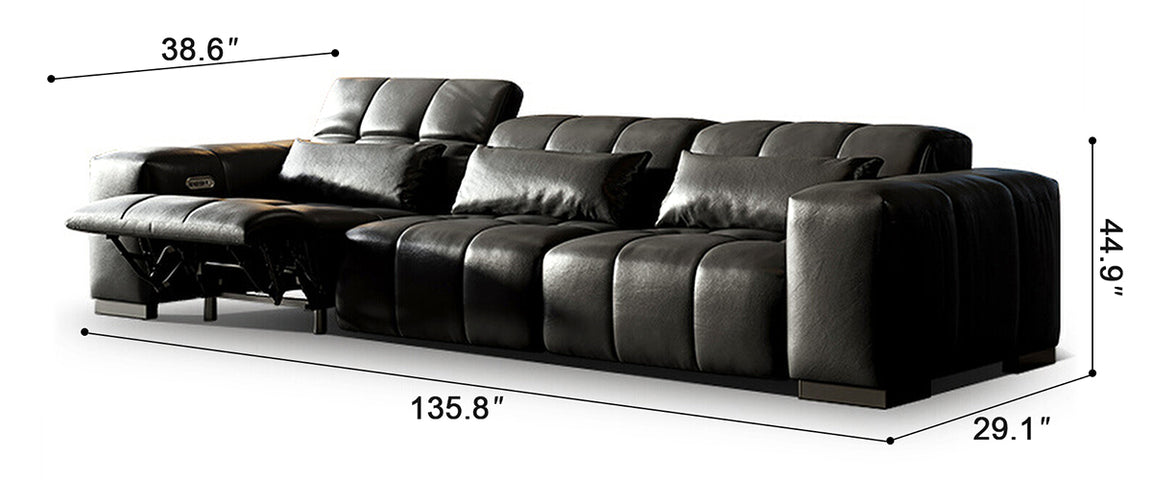 Aurelia Leather Power Recliner Sofa
