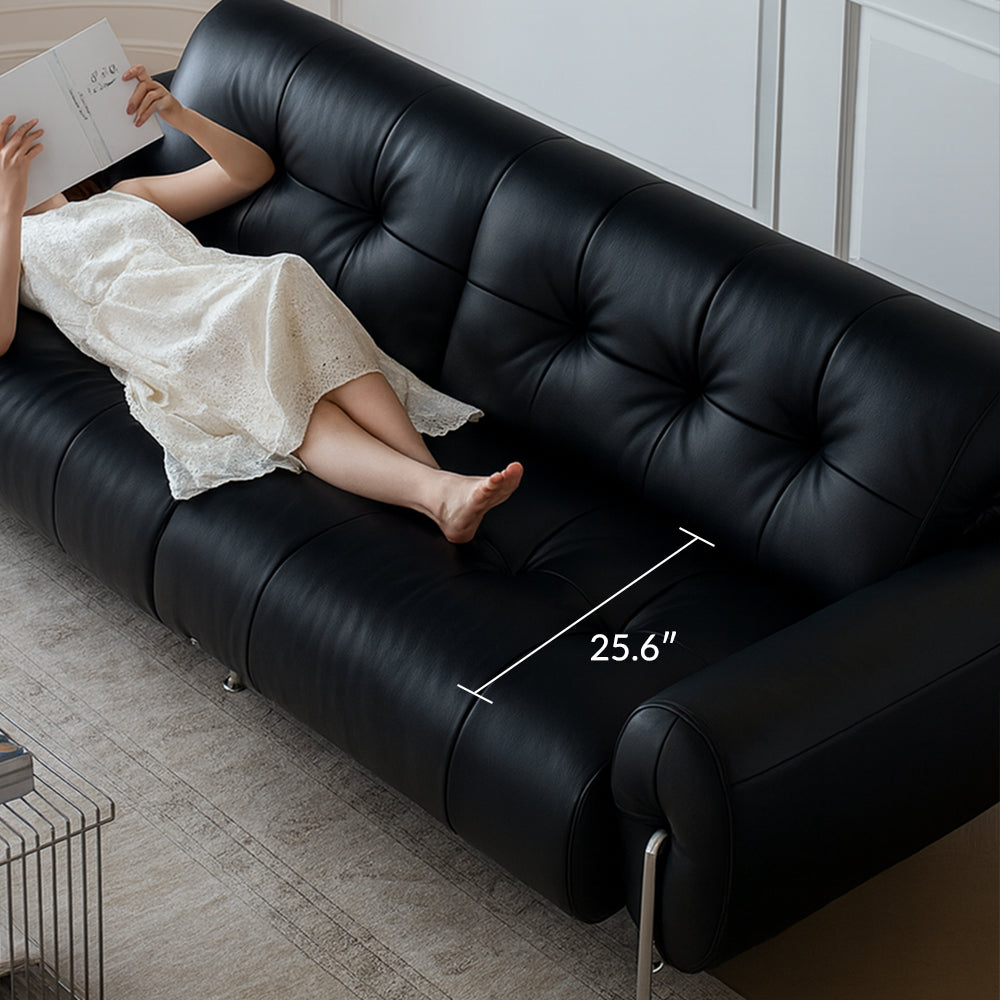 Banning Vintage Leather Sofa-Black