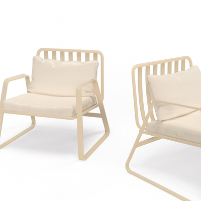 Mykonos Aluminum Outdoor Patio Conversation Set with Cushions