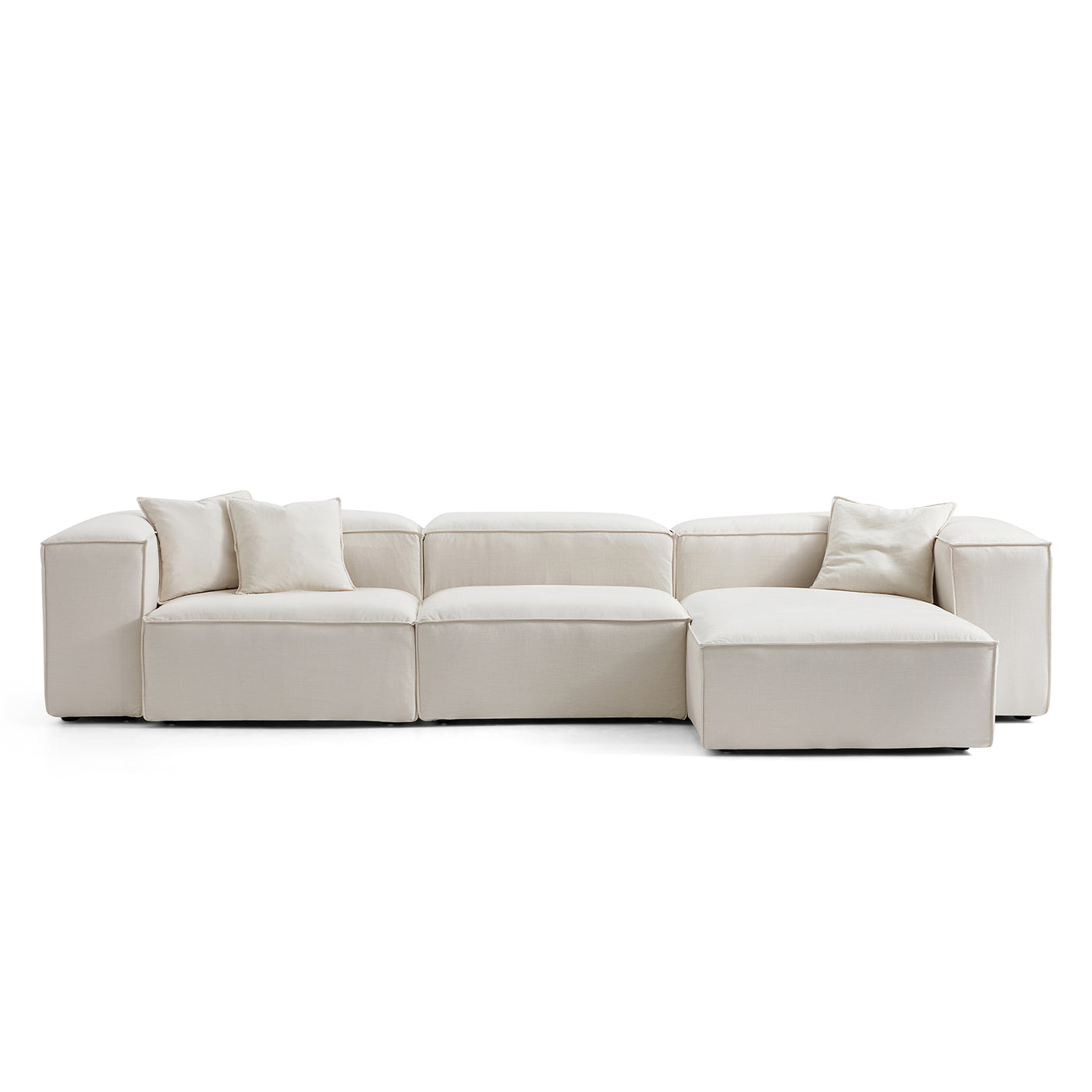 Freedom Modular Sectional Sofa-Beige-143.7"-High