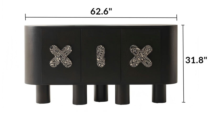 Cross & Line Black Sideboard Cabinet