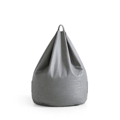 Litton Gray Leathaire Bean Bag-Light Gray