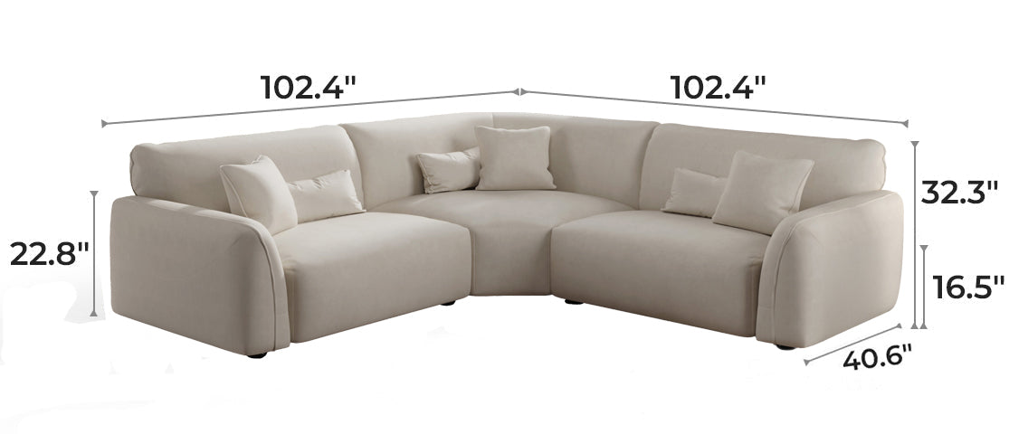 Milano Moda Minimalist Beige Corner Sofa
