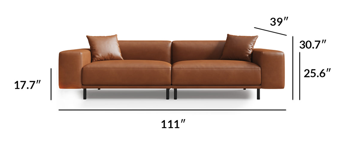 Noble Dark Gray Leather Sofa