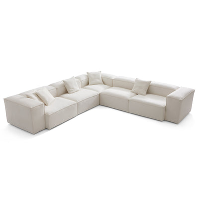 Freedom Modular Beige Corner Sectional Sofa-Beige-143.7"-High