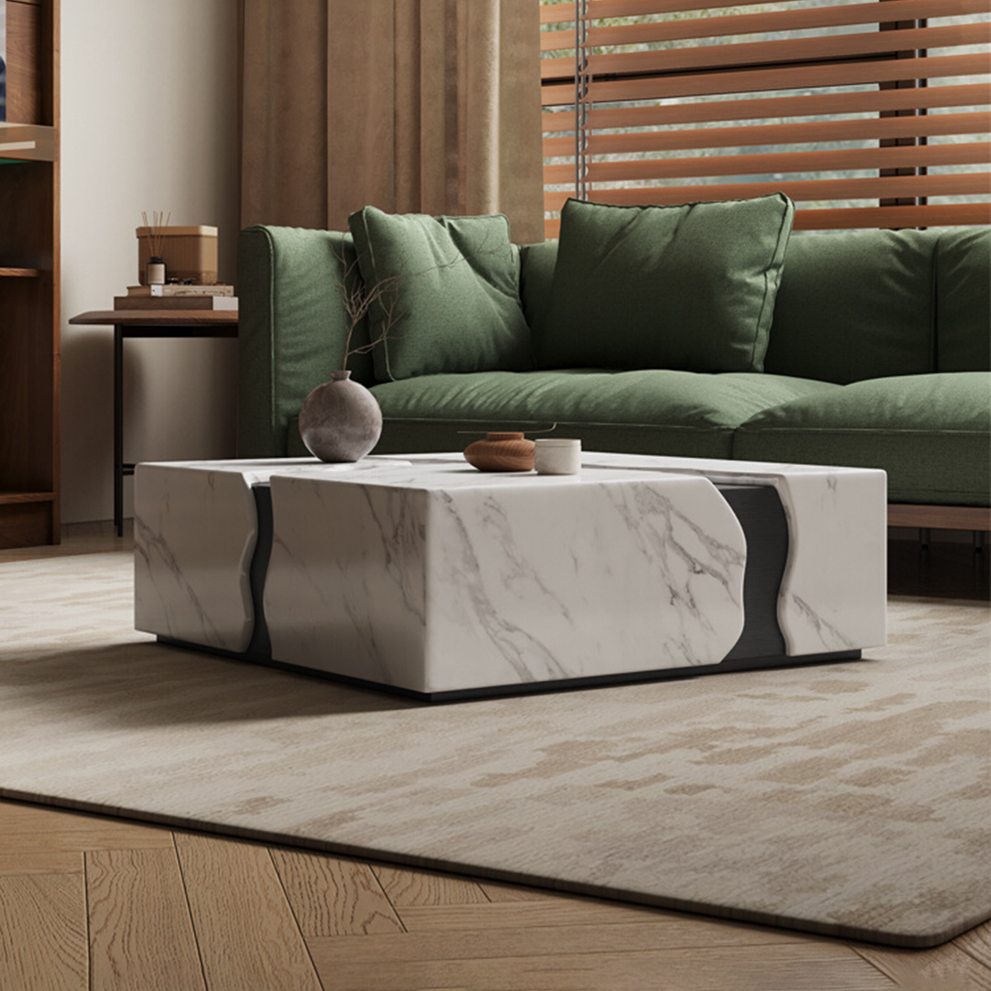 Rift Square Sintered Stone Coffee Table