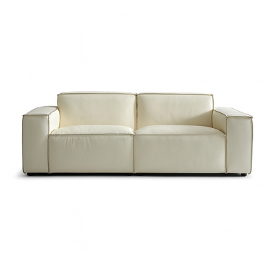 Kendall Italian Top Grain Leather Sofa-Beige-94.5"