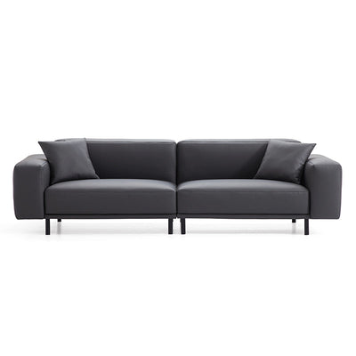 Noble Dark Gray Leather Sofa-Dark Gray-111″