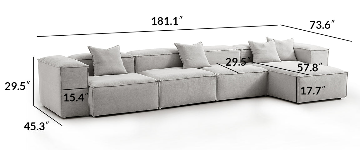Freedom Modular White Sectional Sofa