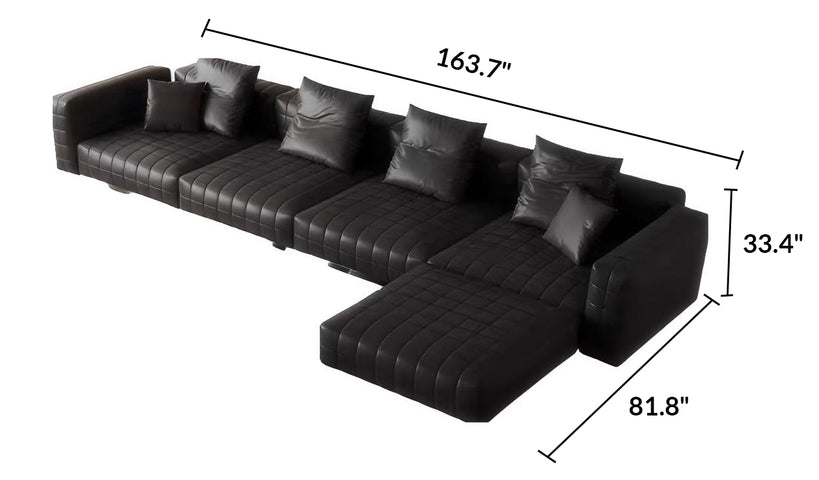 Matrix Top Grain Leather Sofa with Ottoman