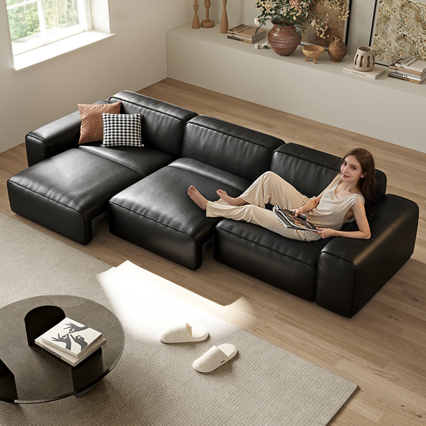 Domus Leather Power Sleeper Sofa