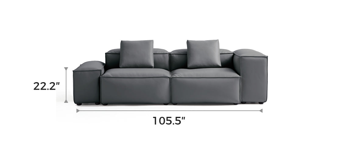 Flex Modular Dark Gray Genuine Leather Sofa