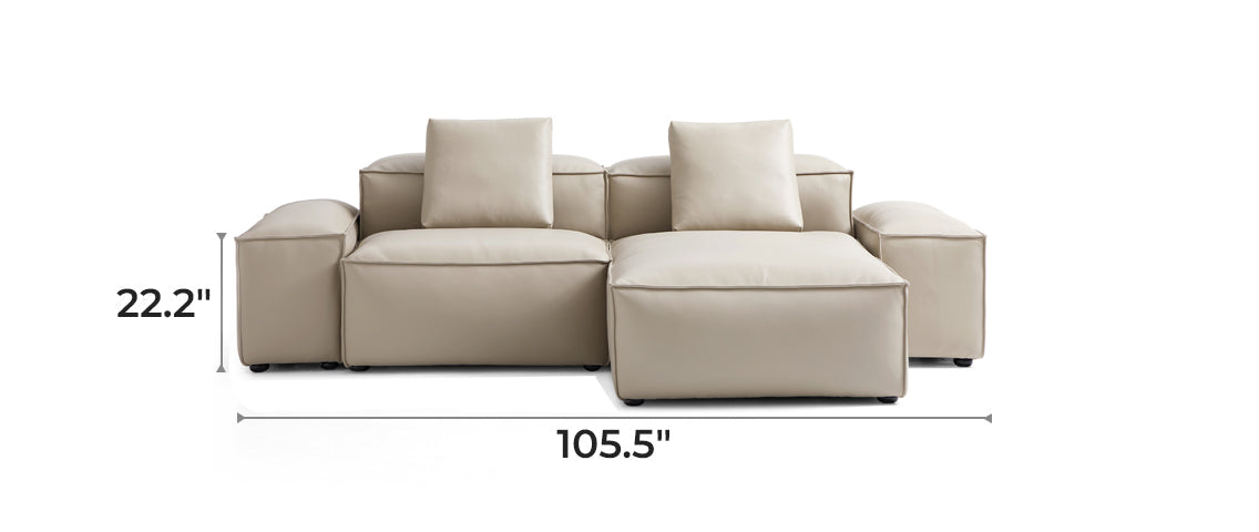 Flex Modular Beige Genuine Leather Sectional