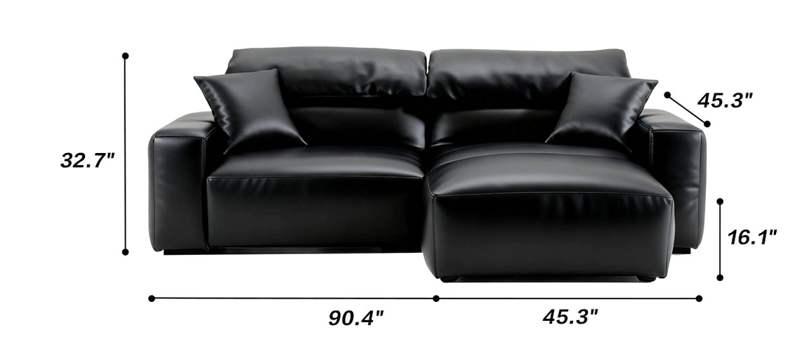 Chestnut Tan Leather Sofa and Ottoman