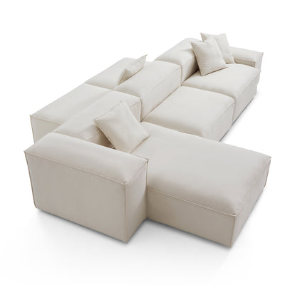 Freedom Modular Double Sided Sectional Sofa-Beige-143.7"-Low & High